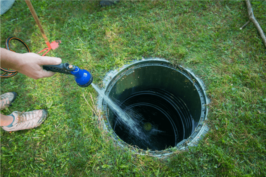 septic tank entrance to be treated with septipure